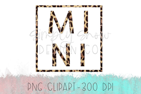 Leopard Mini Square, PNG Instant Download, Mama  and Mini Sublimation Design, Mama and Mini Tumbler Design, Waterslide For Tumblers