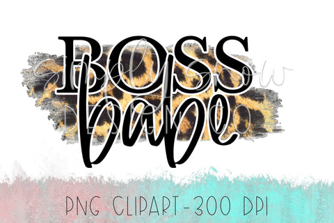Boss Babe, Leopard Smudge, PNG Instant Download, Boss Babe Sublimation Design, Boss Babe Tumbler Design, Waterslide For Tumblers