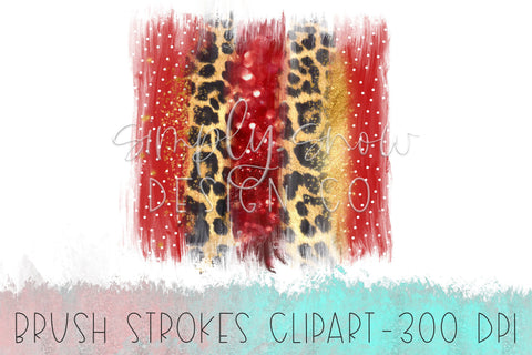 Christmas Leopard Glitter Dots Brush Strokes PNG, Waterslide Files, Sublimation Graphics, Tumbler Graphics, Clip Art For Tumblers