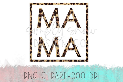 Leopard Mama Square, PNG Instant Download, Mama Sublimation Design, Mama Tumbler Design, Waterslide For Tumblers