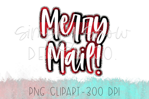 Merry Mail Christmas Holiday Stickers PNG, Print & Cut, Stickers For Etsy Shop, Packaging Stickers For Small Businesses, Clip Art