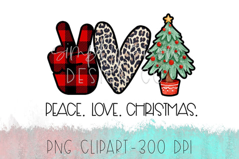Peace Love Christmas, PNG, Waterslide Files, Sublimation Graphics, Tumbler Graphics, Clip Art, Christmas Sublimation, Buffalo Plaid, Leopard