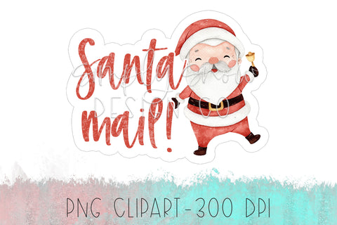 Santa Mail! Christmas Holiday Stickers PNG, Print & Cut, Stickers For Etsy Shop, Packaging Stickers For Small Businesses, Clip Art
