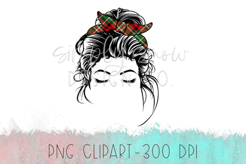 Christmas Plaid Mom Bun, Holiday Mom Bun, Lashes, PNG Instant Download, Boss Babe Sublimation Design,Tumbler Design, Waterslide For Tumblers