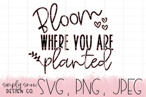 Bloom Where You Are Planted Spring Svg, Comes With Offset, Png, Jpeg, Instant Download, Silhouette Cut fileCricut Cut File SVG For Tumblers