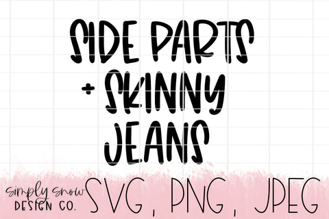 Side Parts + Skinny Jeans, Millenial Svg, Png, Jpeg Instant Download, Silhouette Cut file Cricut Cut File, SVG For Tumblers, Gen Z, Gen X