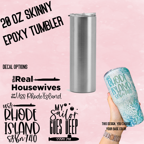 GLITTERED EPOXY TUMBLER - 20 OZ SKINNY