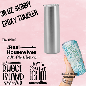GLITTERED EPOXY TUMBLER - 30 OZ SKINNY