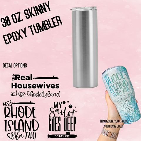 GLITTERED EPOXY TUMBLER - 30 OZ SKINNY