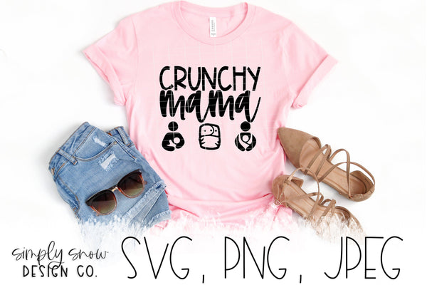 Crunchy Mama Svg, Png, Jpeg, Instant Download, Silhouette Cut file, Cricut Cut File, Baby Wearing, Cloth Diaper, Breastfeeding SVG