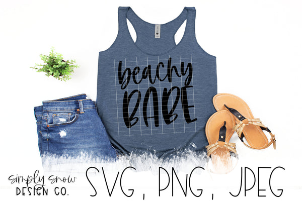 Beachy Babe Svg, Png, Jpeg, Instant Download, Silhouette Cut file, Cricut Cut File, Summer Svg