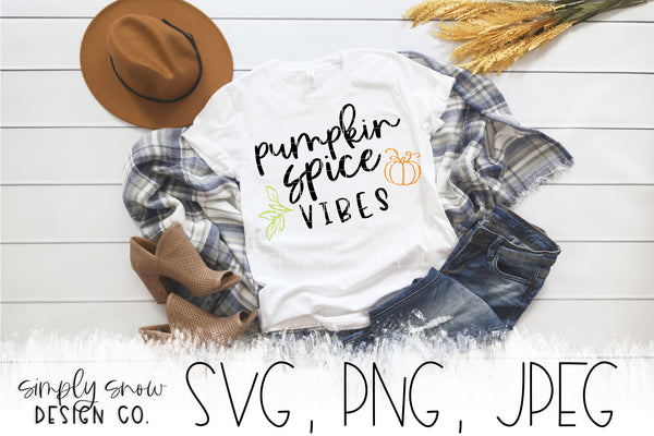 Pumpkin Spice Vibes Fall / Autumn Svg, Png, Jpeg, Instant Download, Silhouette Cut file, Cricut Cut File, Coffee SVG