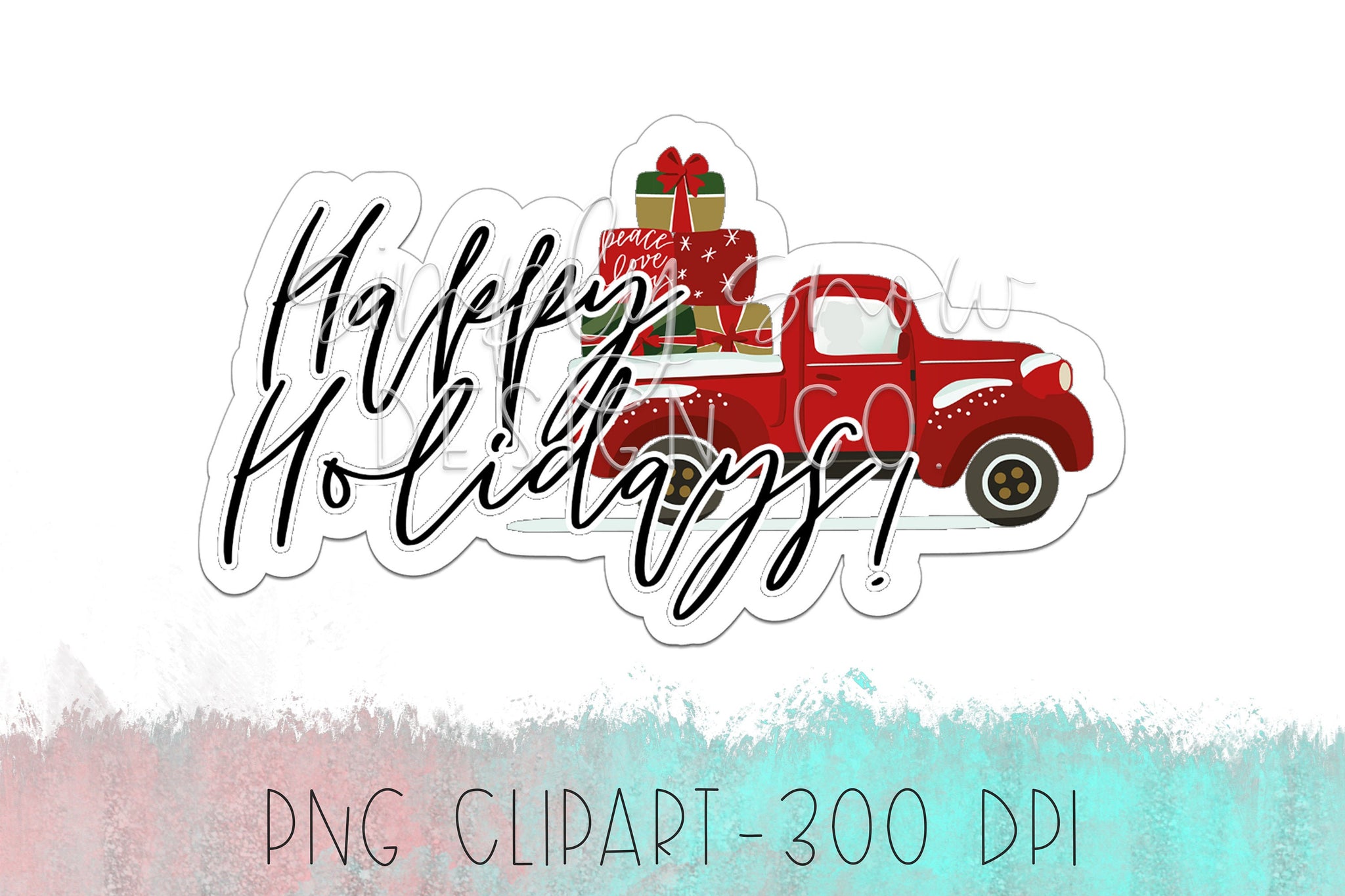 Happy Holidays Christmas Holiday Stickers PNG, Print & Cut, Stickers F –  SimplySnowDesigns