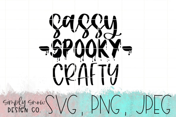 Sassy Spooky Crafty Halloween Svg, Png, Jpeg, Instant Download, Silhouette Cut file, Cricut Cut File