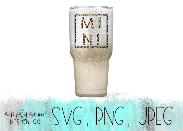Leopard Mini Square, PNG Instant Download, Mama  and Mini Sublimation Design, Mama and Mini Tumbler Design, Waterslide For Tumblers