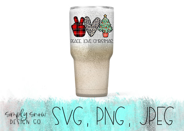 Peace Love Christmas, PNG, Waterslide Files, Sublimation Graphics, Tumbler Graphics, Clip Art, Christmas Sublimation, Buffalo Plaid, Leopard
