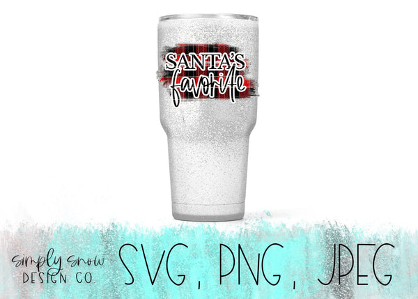 Santa's Favorite, PNG, Waterslide Files, Sublimation Graphics, Tumbler Graphics, Clip Art For Tumblers, Christmas Sublimation, Buffalo Plaid