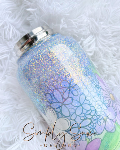 LILAC FLORAL BOTTLE *WONKY* READ DESCRIPTION